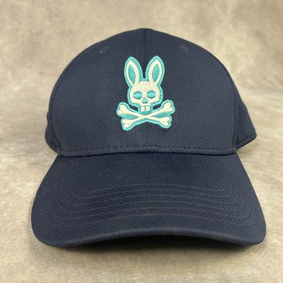Psycho Bunny Hat Navy Blue Adjustable Cap One Size - Picture 1 of 8